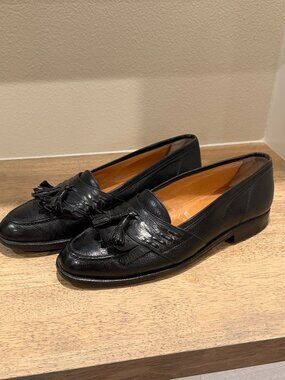 A. Testoni Black Italian Leather Loafers EU 8.5 US 10 Women's